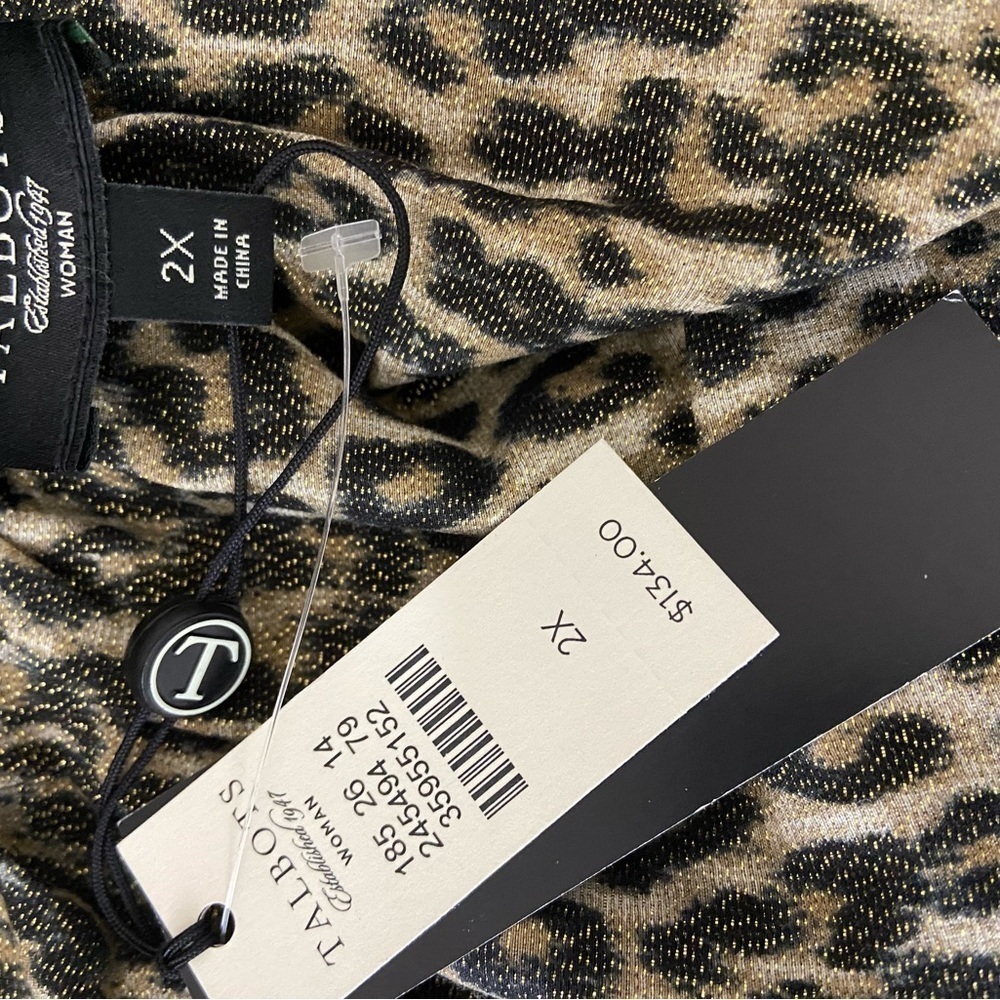 NWT Talbots Metallic Leopard Print Blouse size 2X… - image 3